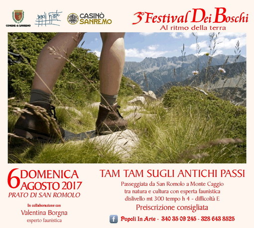 Sanremo: domenica prossima sul prato di San Romolo appuntamento con il 'Festival dei Boschi' Sanremo: domenica prossima sul prato di San Romolo appuntamento con il 'Festival dei Boschi'