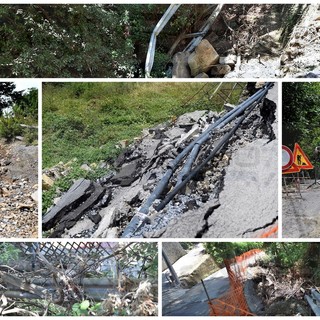 Sanremo: lavori di sistemazione delle zone franate sulla strada che porta alla frazione di San Romolo (Foto)