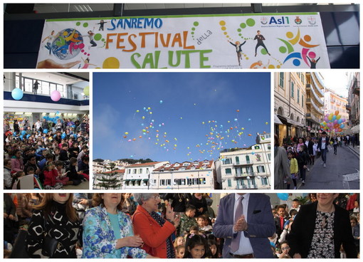 Sanremo: con un lancio di palloncini in piazza Colombo al via questa mattina il Festival della Salute (Foto e Video)