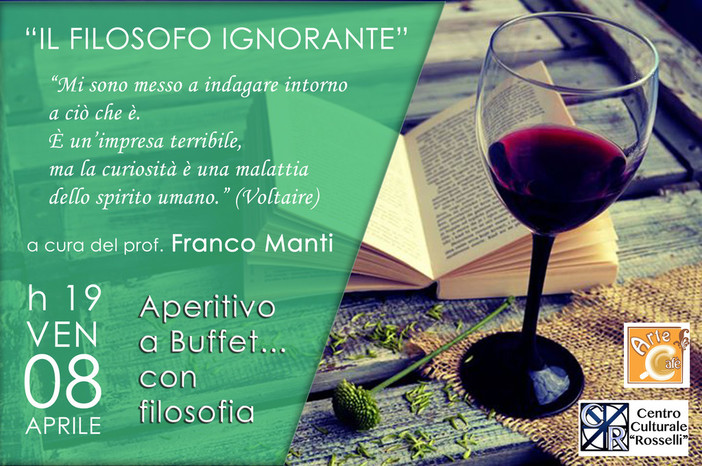 Imperia: venerdì incontro intitolato 'Il filosofo ignorante', un aperitivo culturale con il Centro Rosselli Imperia: venerdì incontro intitolato 'Il filosofo ignorante', un aperitivo culturale con il Centro Rosselli