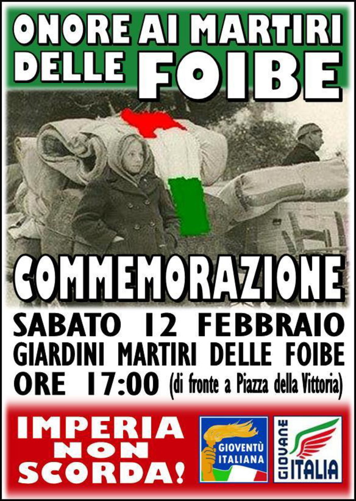 Imperia: sabato la commemorazione per i martiri delle Foibe