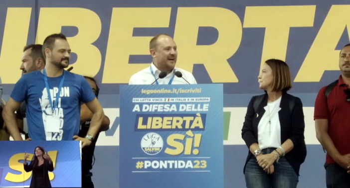 Il Sindaco Flavio Di Muro a Pontida "L'Europa unita è morta a Ventimiglia, servono rimpatri di massa" (Video)