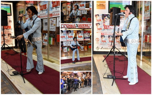 Sanremo: Elvis davanti all'Ariston, un 'FlashMob' per promuovere lo spettacolo di domani (Foto e Video)
