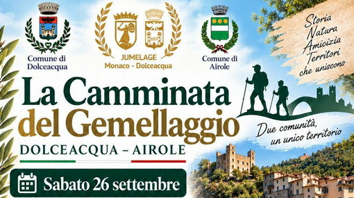 Dolceacqua e Airole, sabato la Camminata del Gemellaggio: 14 chilometri tra sentieri, storia e amicizia Dolceacqua e Airole, sabato la Camminata del Gemellaggio: 14 chilometri tra sentieri, storia e amicizia