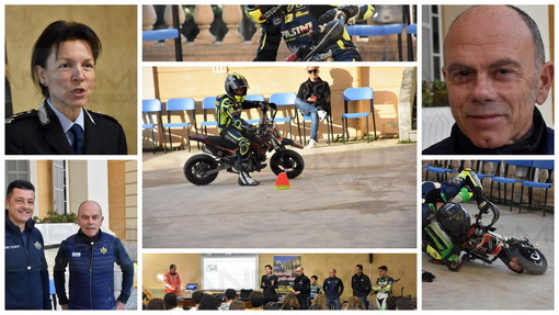 Sanremo: oggi al Liceo Cassini primo corso per 'Guido bene, guido sicuro' e anche un'esibizione di minimoto (Foto e Video)