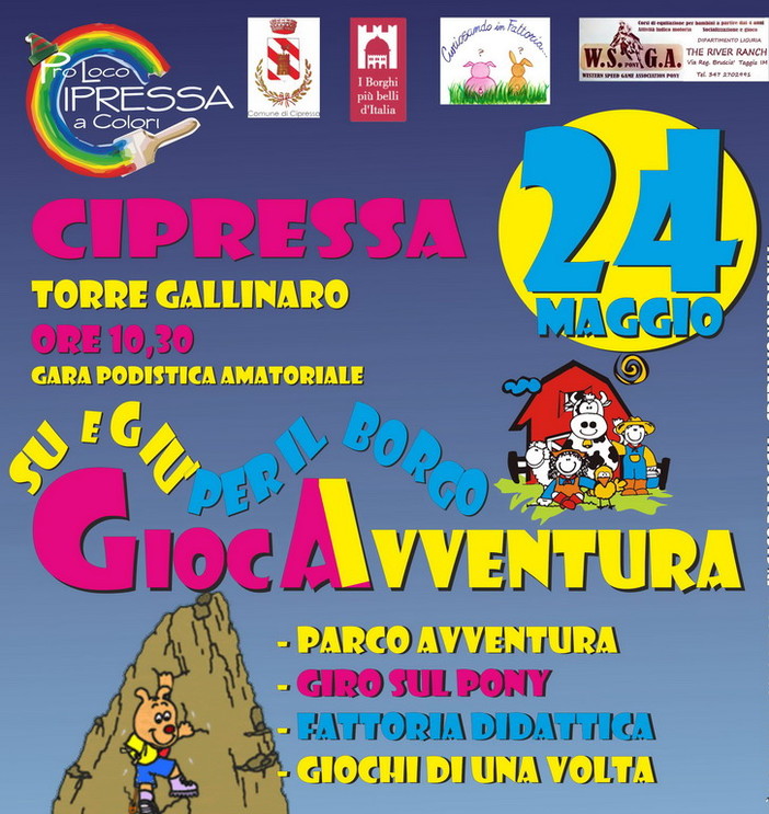 Cipressa: per il terzo anno consecutivo appuntamento oggi per grandi e piccoli con 'GiocAvventura'