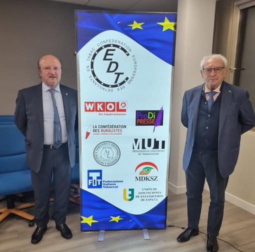 L’imperiese Giovanni Risso, presidente nazionale della Fit, Federazione italiana Tabbacai di Confcommercio, confermato segretario generale della Cedt