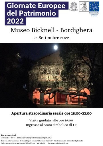 Bordighera: in occasione delle Giornate Europee del Patrimonio apertura straordinaria per il Museo Bicknell Bordighera: in occasione delle Giornate Europee del Patrimonio apertura straordinaria per il Museo Bicknell