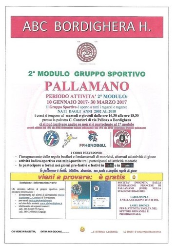 Nella foto il Gruppo Sportivo extra scolastico dell'ABC Bordighera Nella foto il Gruppo Sportivo extra scolastico dell'ABC Bordighera