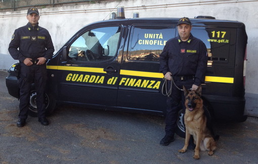 Ventimiglia: con il 'cash dog' ed i cani antidroga due spacciatori fermati dalla Guardia di Finanza al confine (Foto)