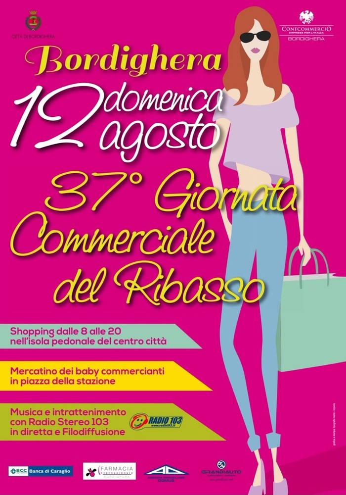Bordighera: tutto pronto per la 37° giornata commerciale del ribasso Bordighera: tutto pronto per la 37° giornata commerciale del ribasso