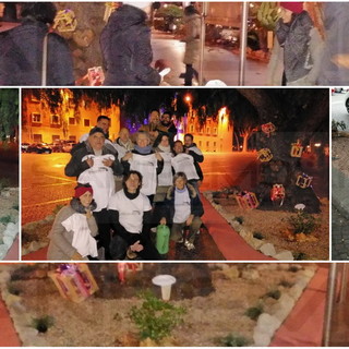 Ventimiglia: 'attacco verde' di Albintimilium nella notte dell'Immacolata, abbellite le aiuole di fronte al Comune (Foto)