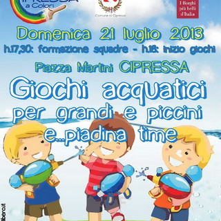 Domenica prossima con la Pro Loco di Cipressa i giochi acquatici in piazza Martiri