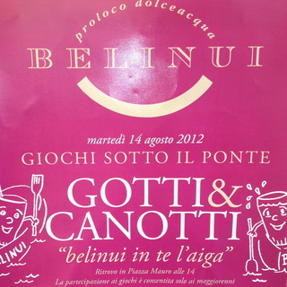 Dolceacqua: domani pomeriggio con i 'Belinui' appuntamento con 'Gotti e canotti'