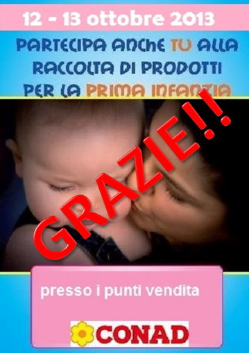 Centri per la famiglia e di aiuto alla vita ringraziano i clienti di Conad per la loro generosità