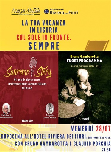 Marina di San Lorenzo: il 28 luglio all’Hotel Riviera dei Fiori omaggio al Festival della Canzone di Sanremo Marina di San Lorenzo: il 28 luglio all’Hotel Riviera dei Fiori omaggio al Festival della Canzone di Sanremo