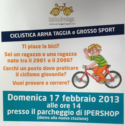 Ciclismo: domenica prossima a Taggia pomeriggio di giochi e gimkana con Grosso Sport