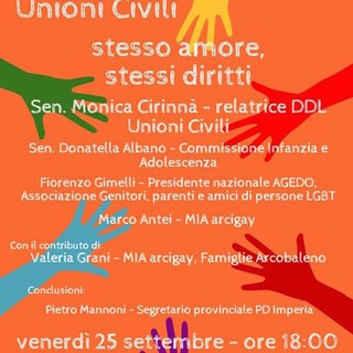 Imperia: "stesso amore, stessi diritti" per conoscere meglio il disegno legge sulle unioni civili