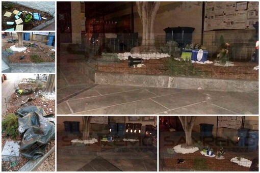 Ventimiglia: che vergogna! L'opera di stanotte di Albintimilium in via Hanbury distrutta dai vandali (Foto)