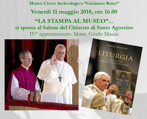 Ventimiglia: venerdì alle 16 'La stampa al museo' si sposta al Chiostro di Sant'Agostino con Monsignor Guido Marini