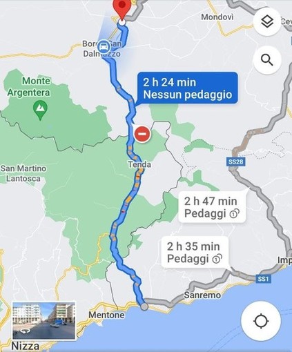 Ventimiglia: se Google Maps ti suggerisce di passare dal Colle di Tenda per tornare a Cuneo Ventimiglia: se Google Maps ti suggerisce di passare dal Colle di Tenda per tornare a Cuneo