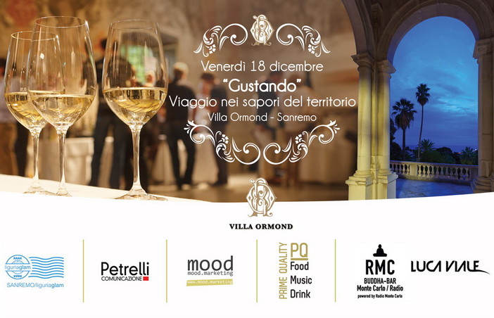 Sanremo: venerdì prossimo dalle 19.30 appuntamento con ‘Gustando’, viaggio nei sapori del territorio alla Villa Ormond