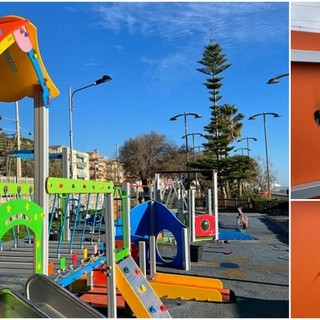 Bordighera, vandalizzati i nuovi giochi nei pressi del Trocadero. Ingenito: "Le telecamere hanno ripreso i responsabili" (Foto)
