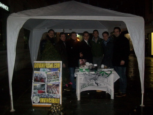 Sanremo: sabato scorso un gazebo dei Giovani Padani in via Matteotti