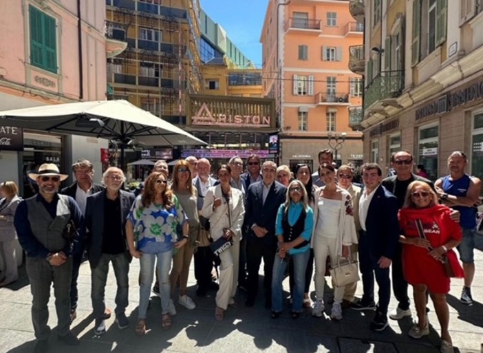 Elezioni Amministrative Sanremo: visita del Senatore Maurizio Gasparri al Teatro Ariston (Foto)