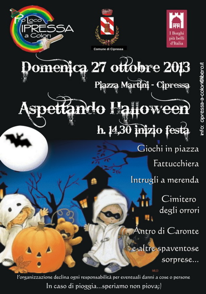 Cipressa: domenica prossima in piazza Martini appuntamento con 'Aspettando Halloween' Cipressa: domenica prossima in piazza Martini appuntamento con 'Aspettando Halloween'