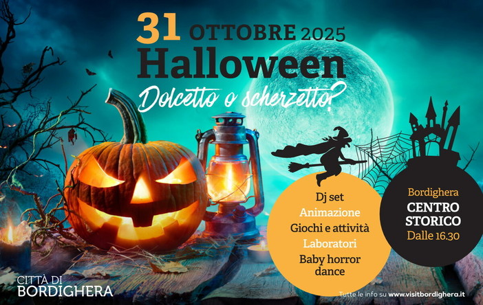 Halloween a Bordighera Alta: pomeriggio da brivido con giochi, baby dance, dj set e dolcetto o scherzetto nel borgo