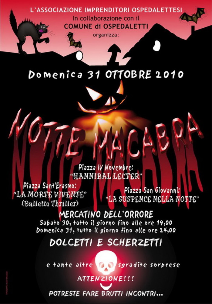 Ospedaletti: domenica sera la 'Notte di Halloween' nel centro della cittadina Ospedaletti: domenica sera la 'Notte di Halloween' nel centro della cittadina