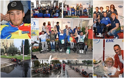 Sanremo: sotto la pioggia massiccia partecipazione anche straniera alla finale Europea di handbike (Foto e Video)