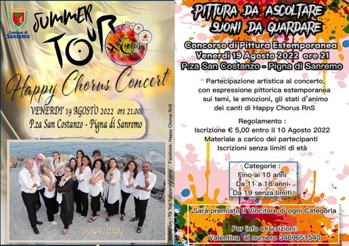 Sanremo: questa sera Happy Chorus in concerto in piazza San Costanzo Sanremo: questa sera Happy Chorus in concerto in piazza San Costanzo