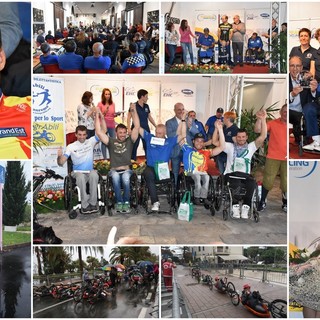 Sanremo: sotto la pioggia massiccia partecipazione anche straniera alla finale Europea di handbike (Foto e Video)