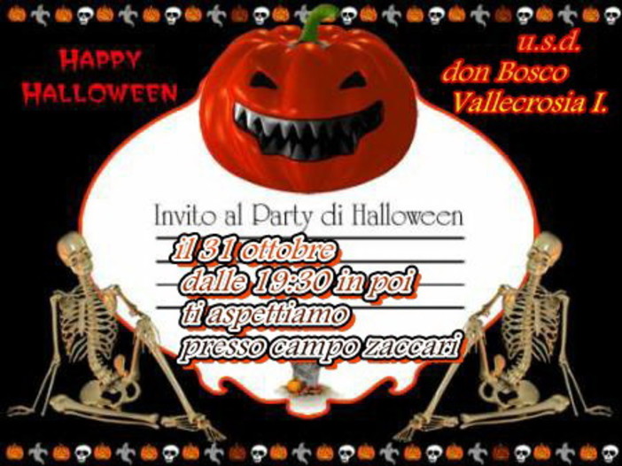 Domani allo 'Zaccari' il Don Bosco Vallecrosia Intemelia organizza il "Party di Halloween" Domani allo 'Zaccari' il Don Bosco Vallecrosia Intemelia organizza il "Party di Halloween"
