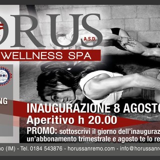 Sanremo: giovedì 8 agosto l'inaugurazione del nuovo Horus Fitness &amp; Welness Spa