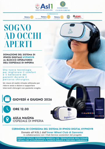 HypnoVR all’Ospedale di Imperia HypnoVR all’Ospedale di Imperia