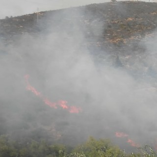 Imperia: sotto controllo il devastante incendio divampato nel pomeriggio a Costa d'Oneglia. Vigili del Fuoco ancora in azione (Foto e Video)