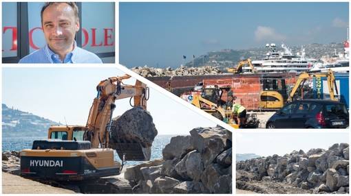Sanremo: dopo la mareggiata di ottobre 2018, via ai lavori di messa in sicurezza della diga foranea a Portosole (Foto e Video) Sanremo: dopo la mareggiata di ottobre 2018, via ai lavori di messa in sicurezza della diga foranea a Portosole (Foto e Video)