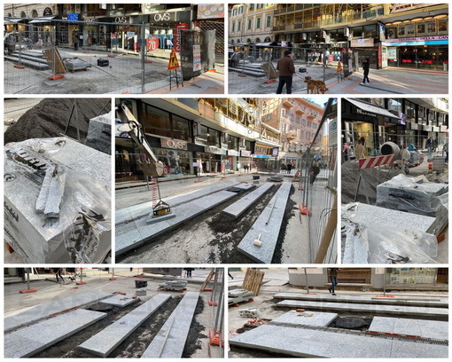 Il lavoro iniziato con la pavimentazione di via Matteotti Il lavoro iniziato con la pavimentazione di via Matteotti