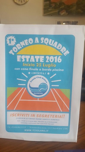 Tennis: il TC Solaro organizza il primo Torneo a Squadre per l'estate 2016