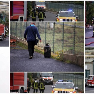 Arma di Taggia: principio di incendio all'interno di un'azienda, 50enne di origine olandese ustionato (Foto e Video)