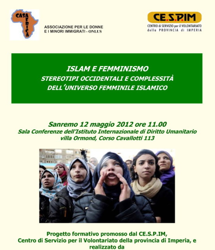 Sanremo: domani a Villa Ormond un seminario sull'Islam ed il femminismo