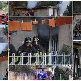 Castellaro: fiamme in una villetta di località 'Cà de Berta', intervento dei Vigili del Fuoco (Foto e Video)