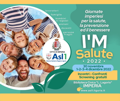 Imperia: continuano questo pomeriggio gli appuntamenti del programma 'I'M Salute'