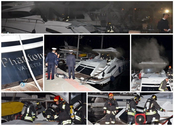 Sanremo: ieri l'incendio allo yacht a Portosole, stesso luogo del devastante rogo del 29 agosto 2012 (Foto e Video)