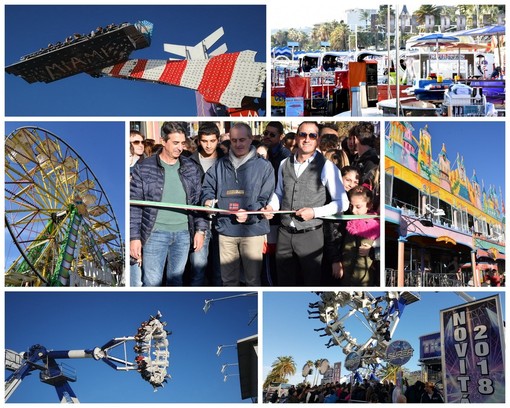 Sanremo: taglio del nastro per il Luna Park, subito grande pubblico per l'ora gratis (Foto e Video)