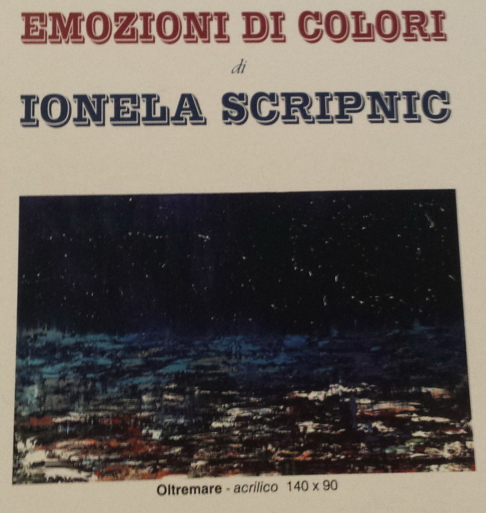 Sanremo: domani pomeriggio l'inaugurazione della mostra della giovane pittrice Ionela Scripnic Sanremo: domani pomeriggio l'inaugurazione della mostra della giovane pittrice Ionela Scripnic