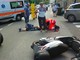 Sanremo: scontro auto-moto nella zona di San Martino, centauro lievemente ferito portato in ospedale (Foto)